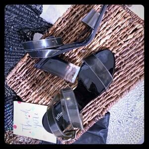 Jeffrey Campbell clear block heels, size 8